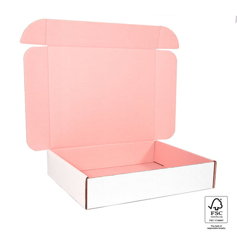 empty extra large pastel pink mailing box