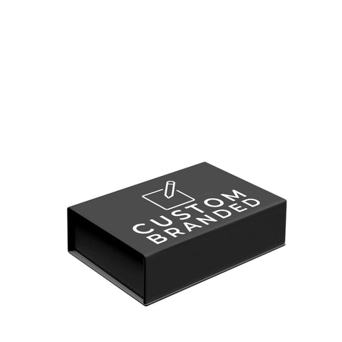 Large black gift boxes custom printed with your brand logo in Australia. Strong magnetic closure. Premium quality.