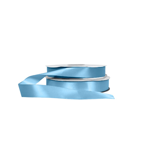 Image of roll of blue topaz satin ribbon - NEON Packaging