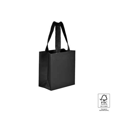 Image of Black tote bag with FSC logo on a white background