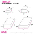 Premium magnetic gift box size chart for custom branded ecommerce packaging