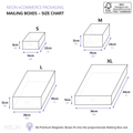 self-locking mailing box size chart