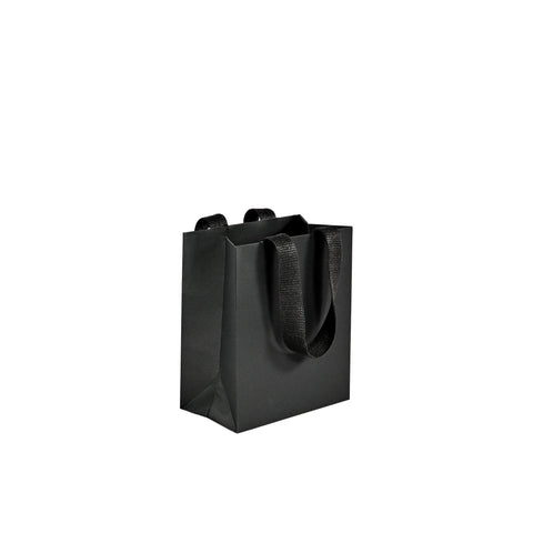 Premium Black paper gift back with woven handle