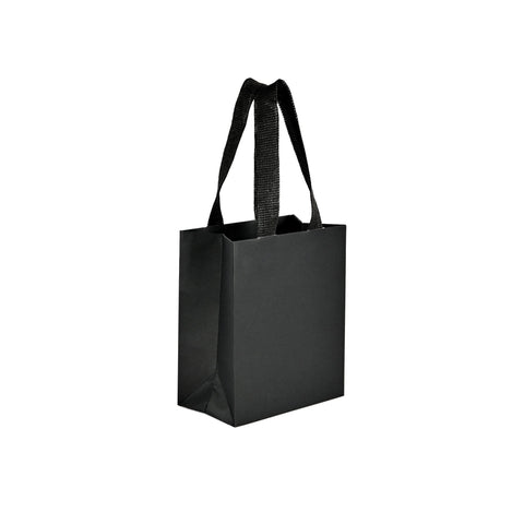 Premium Black paper gift back with woven handle | NEON Packaging
