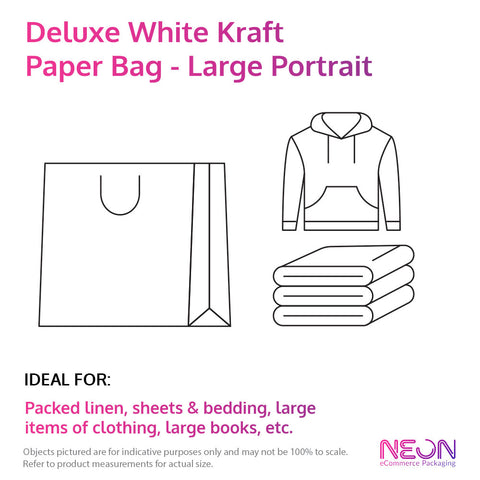 Deluxe White Kraft Paper Bag - Large