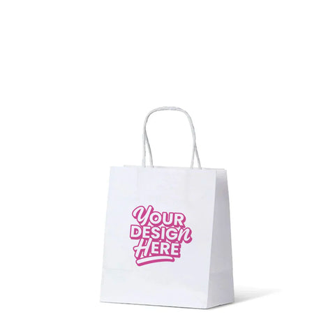 Image of Custom Printed White Kraft Paper Bag - Toddler