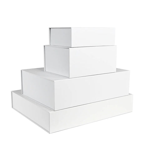 pile of white magnetic gift box