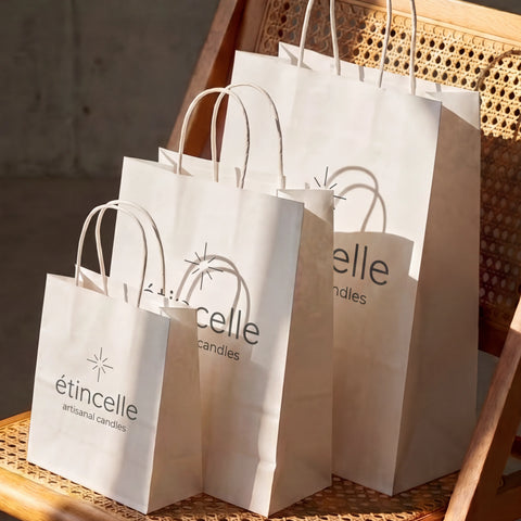 Image of Custom Printed White Kraft Paper Bag - Bambino