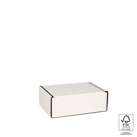 close white and black medium mailing box