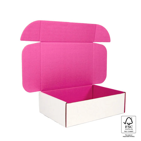 empty pink mailing box | NEON Packaging