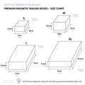 white magnetic boxes size chart | NEON packaging