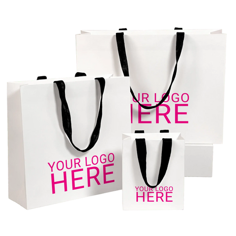 Premium White Custom Paper Bags - Large - NEON eCommerce Packaging