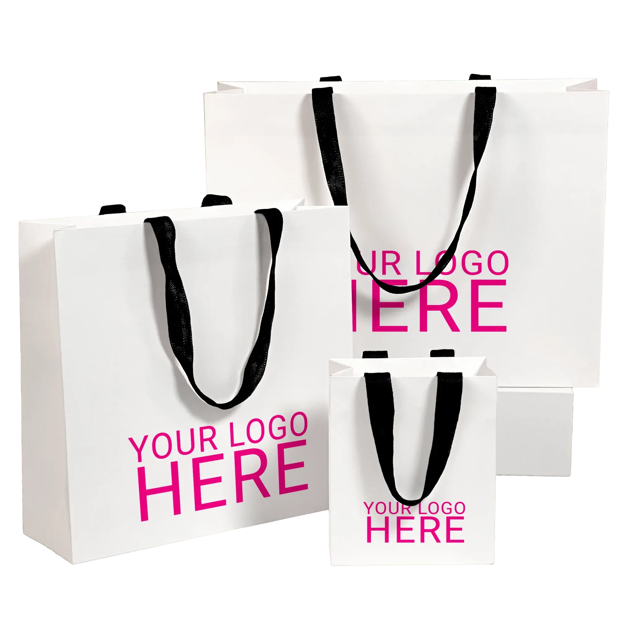 Personalised White Paper Bag Custom Branded Small