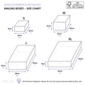 measurement chart of mailing boxes | NEON packaging
