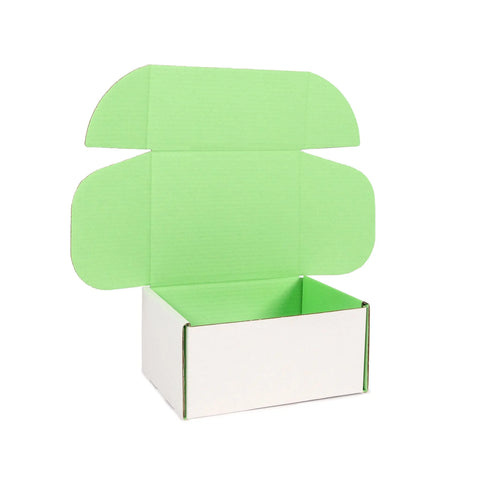 empty pastel green medium mailing box