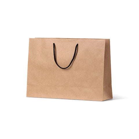 NEON - Deluxe Brown Kraft Paper Bag - Small Boutique with black handle