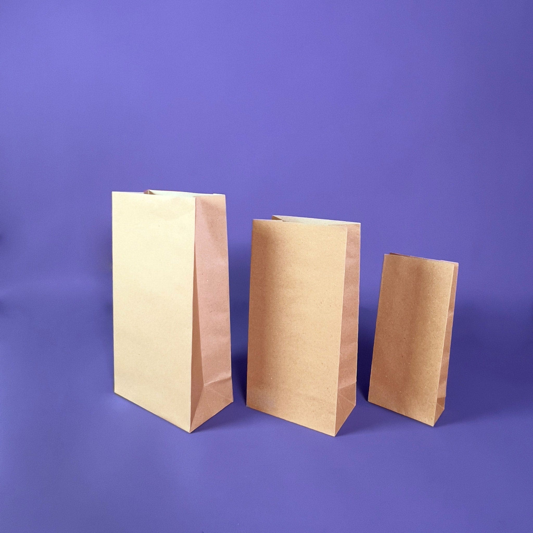 Flat Bottom Paper Bag - Small with different sizes
