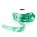 Green Custom Coloured Satin Ribbon Printed 1 Colour Brand/Logo - NEON eCommerce Packaging