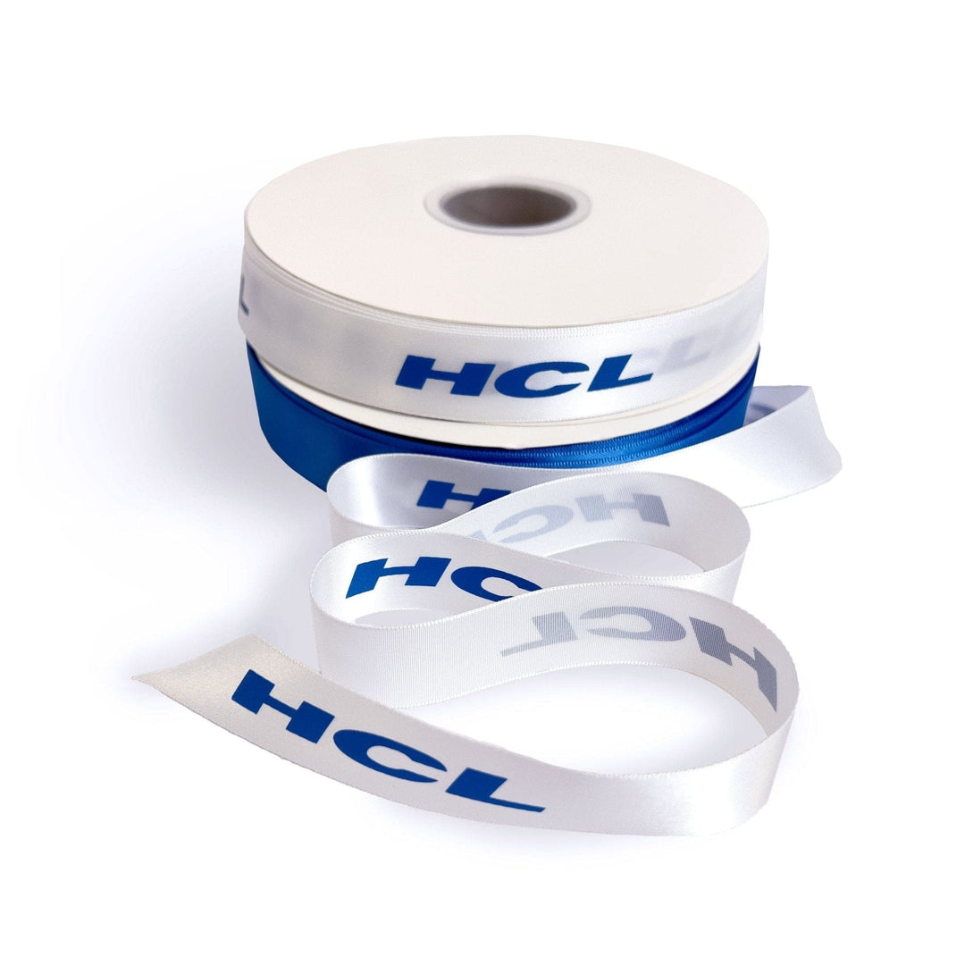Personalised White Satin Ribbon - Custom Branded/Printed