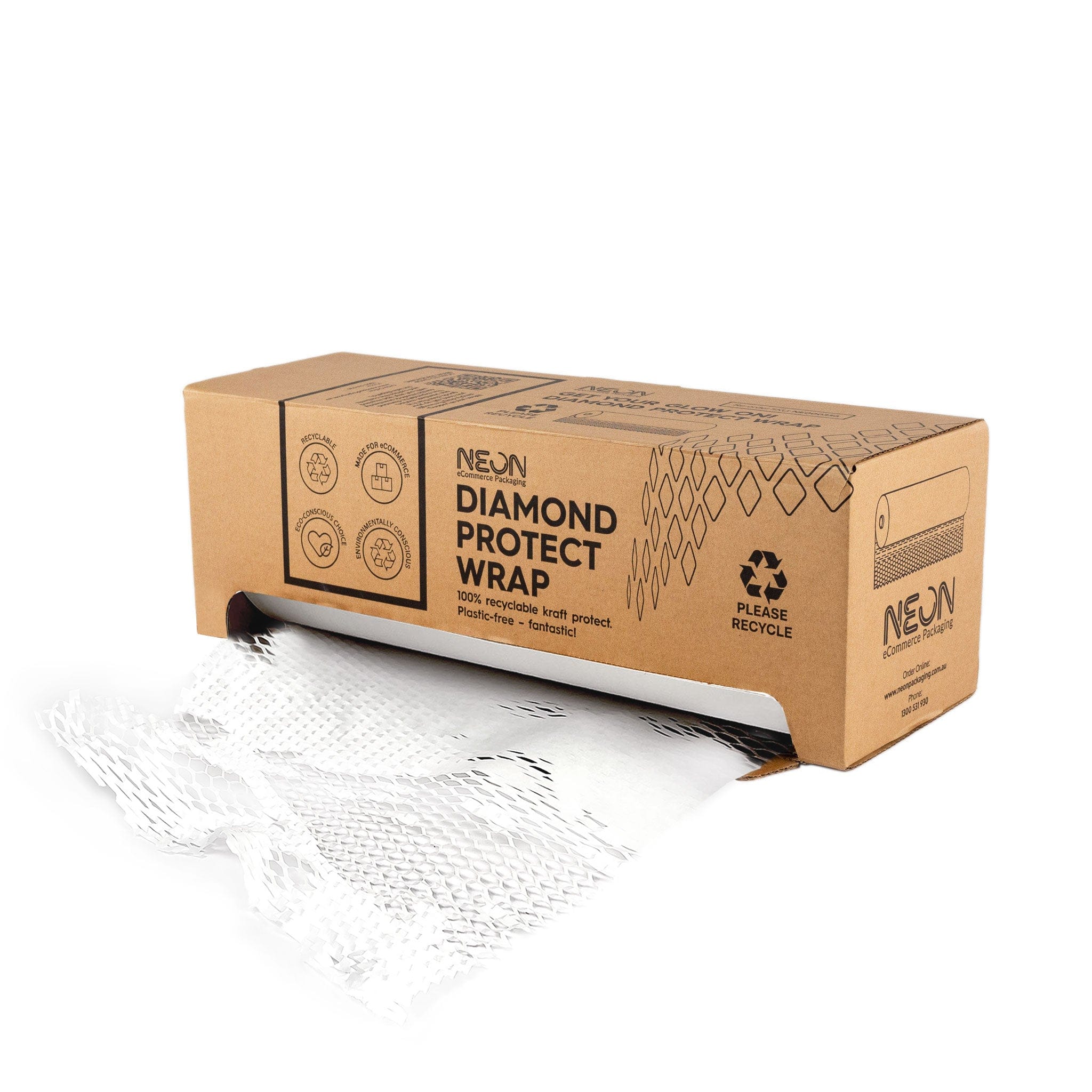 NE000450 White Diamond Protect Hex Wrap 100 percent recyclable Dispenser