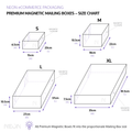 Custom Premium Magnetic Gift Boxes Neon Pink sizes chart