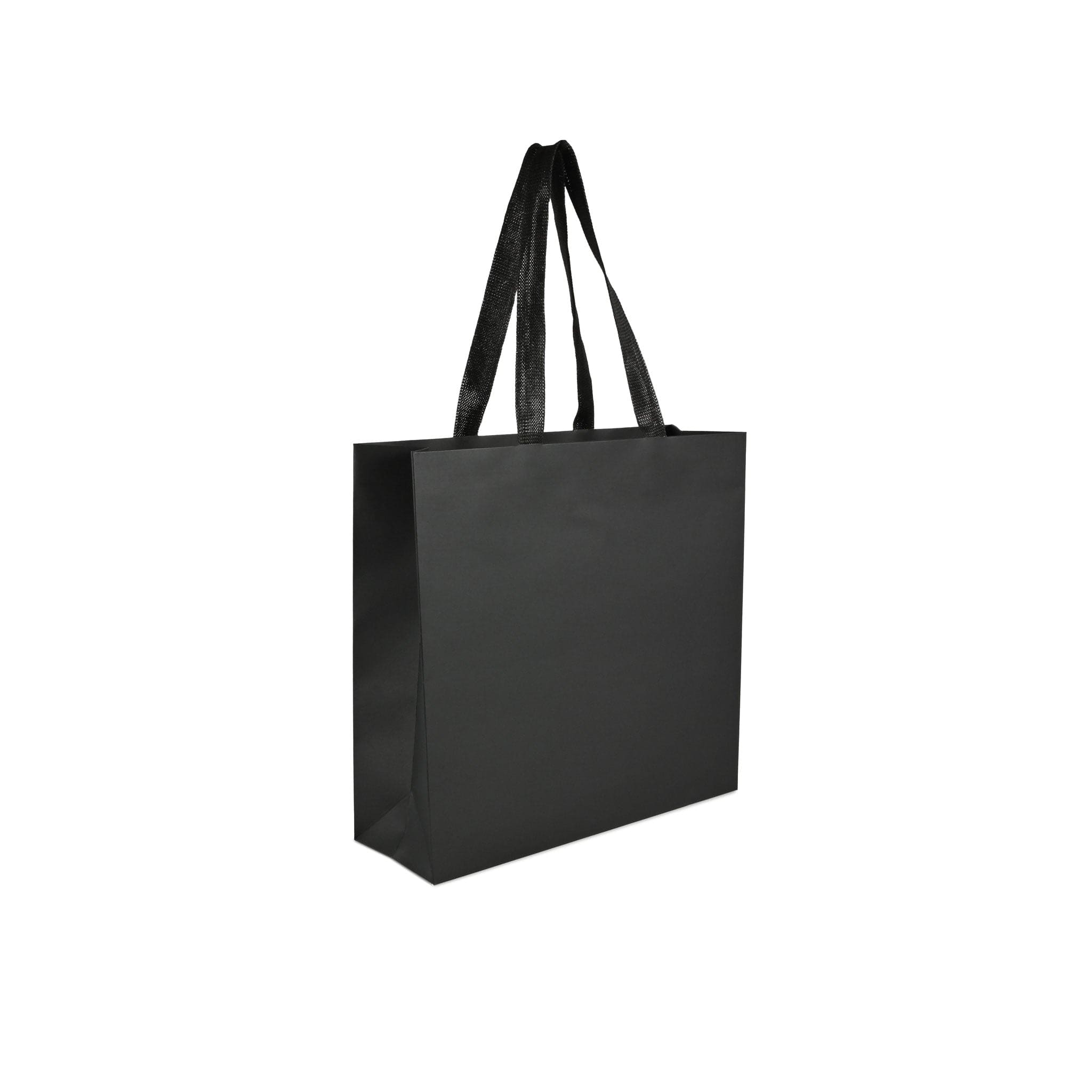 premium black paper bag with woven handle