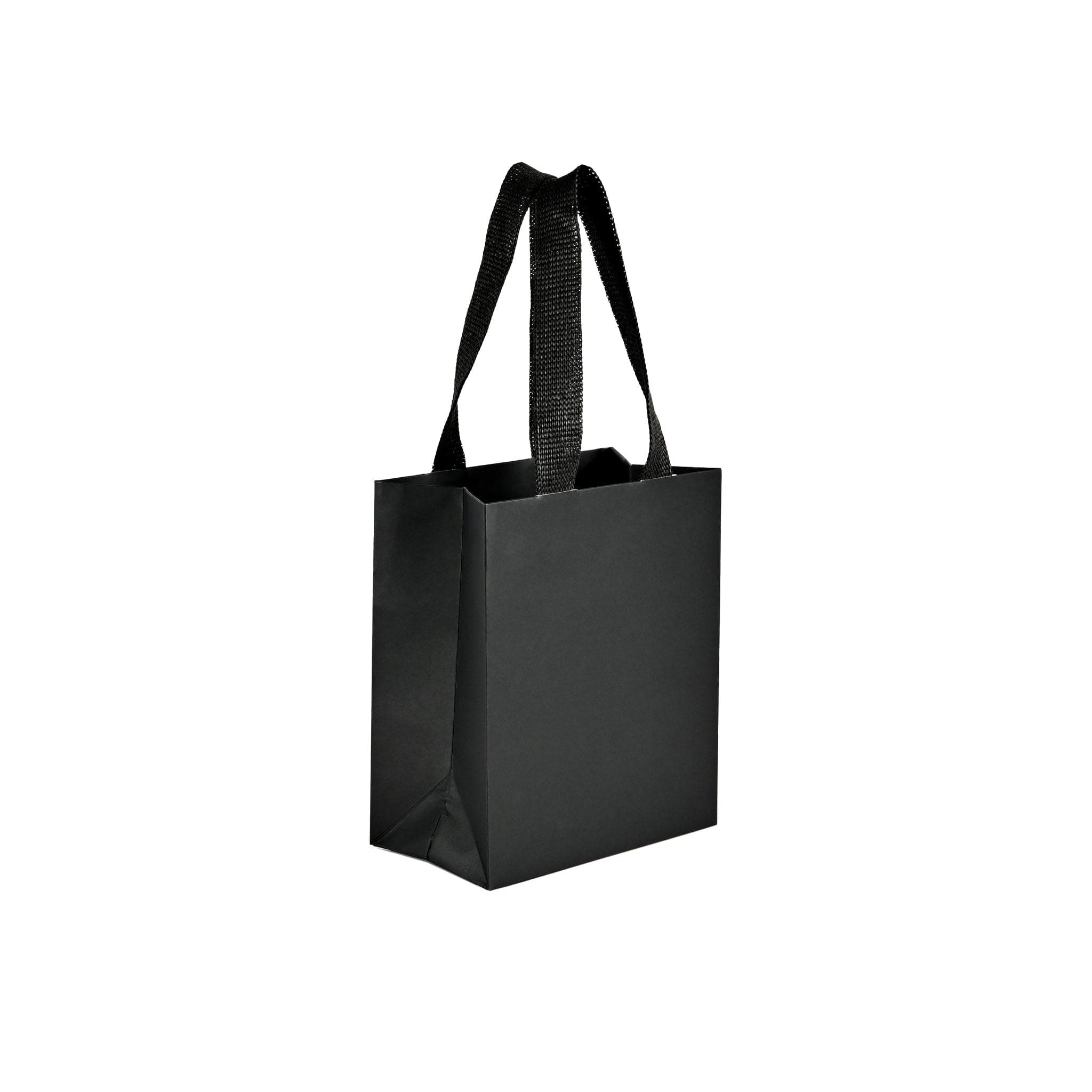 small black paper bag with handle