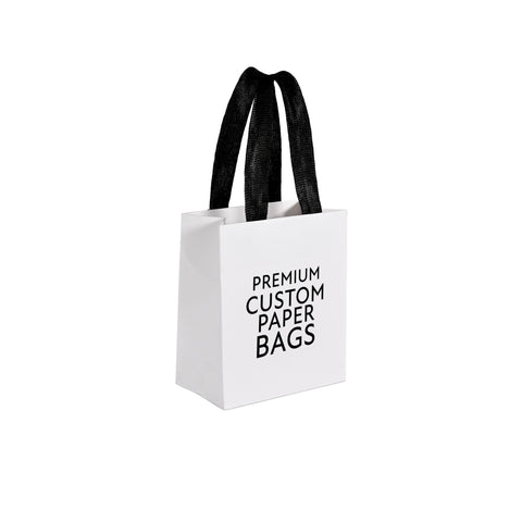 white custom paper bag with black handle