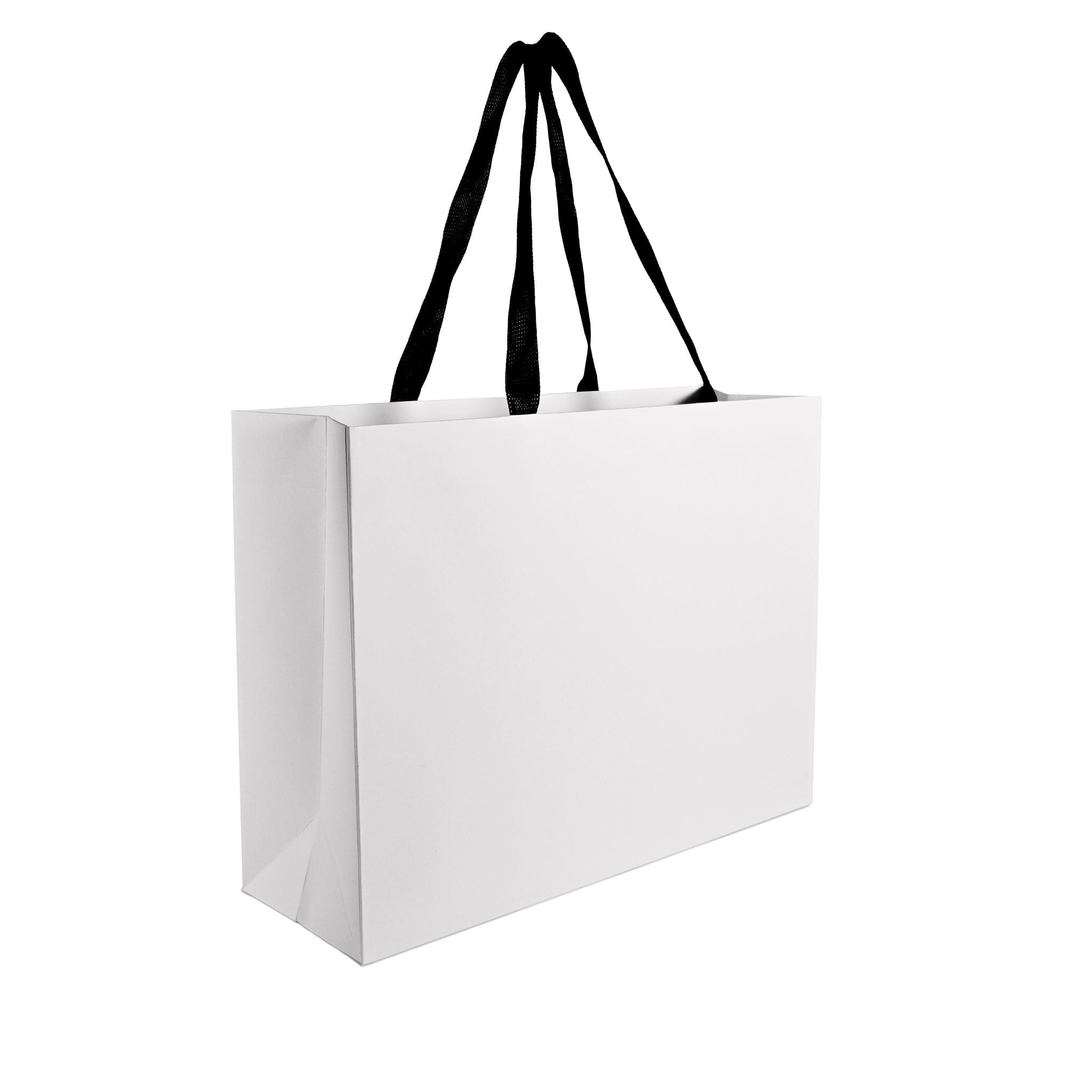 large white paper bag with woven handle