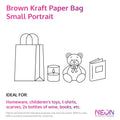Brown Kraft Paper Bag - Small Portrait with ideal items to put inside