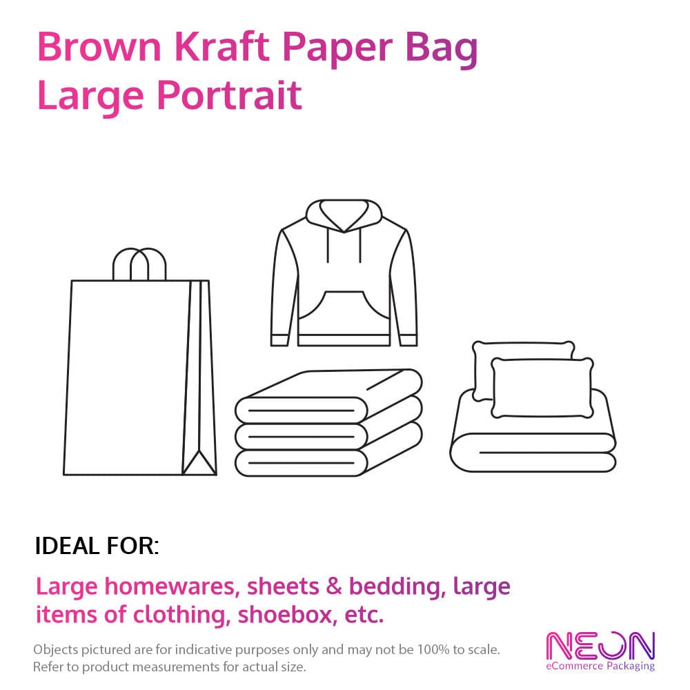 Brown Kraft Paper Bag - Large Portrait size