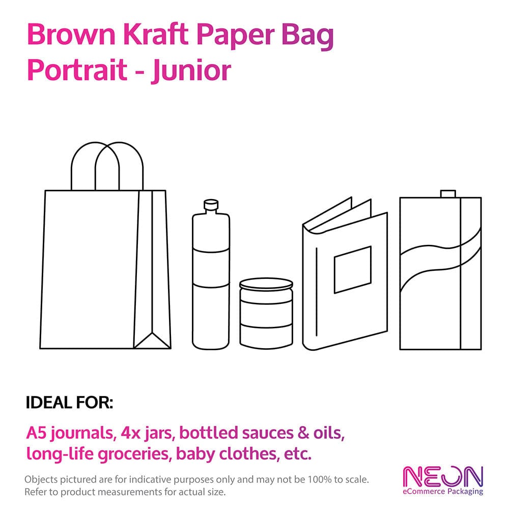 Brown Kraft Paper Bag - Junior Portrait with ideal items to put inside