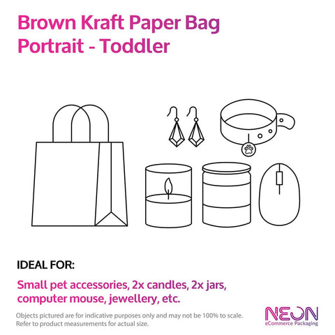 Brown Kraft Paper Bag- Toddler Portrait with ideal items