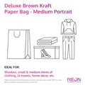 Deluxe Brown Kraft Paper Bag - Medium Portrait with ideal items to put inside