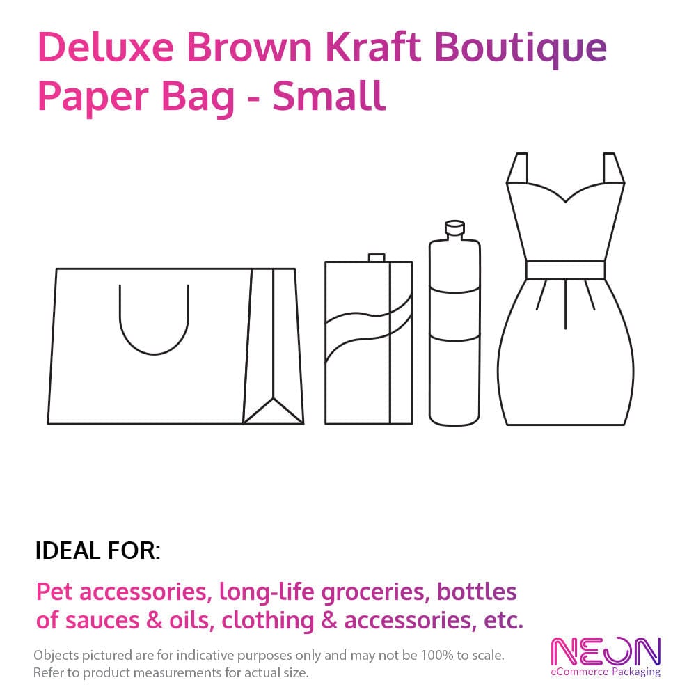 Deluxe Brown Kraft Paper Bag - Small Boutique with ideal items to put inside