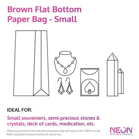 Flat Bottom Paper Bag - Small with ideal items to put inside