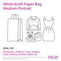 White Kraft Paper Bag - Medium Portrait size comparison