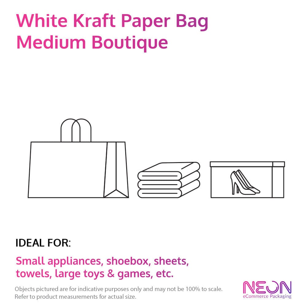 White Kraft Paper Bag - Boutique