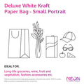 Deluxe White Kraft Paper Bag - Small Portrait with ideal items to put inside