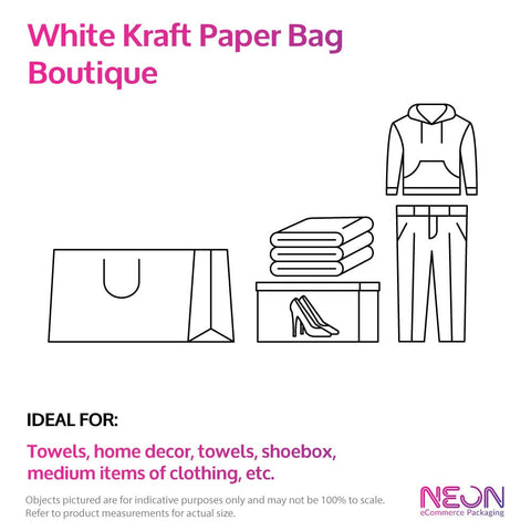Deluxe White Kraft Paper Bag - Boutique with ideal items to put inside