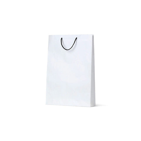 NEON - Deluxe White Kraft Paper Bag - Medium Portrait with black handle