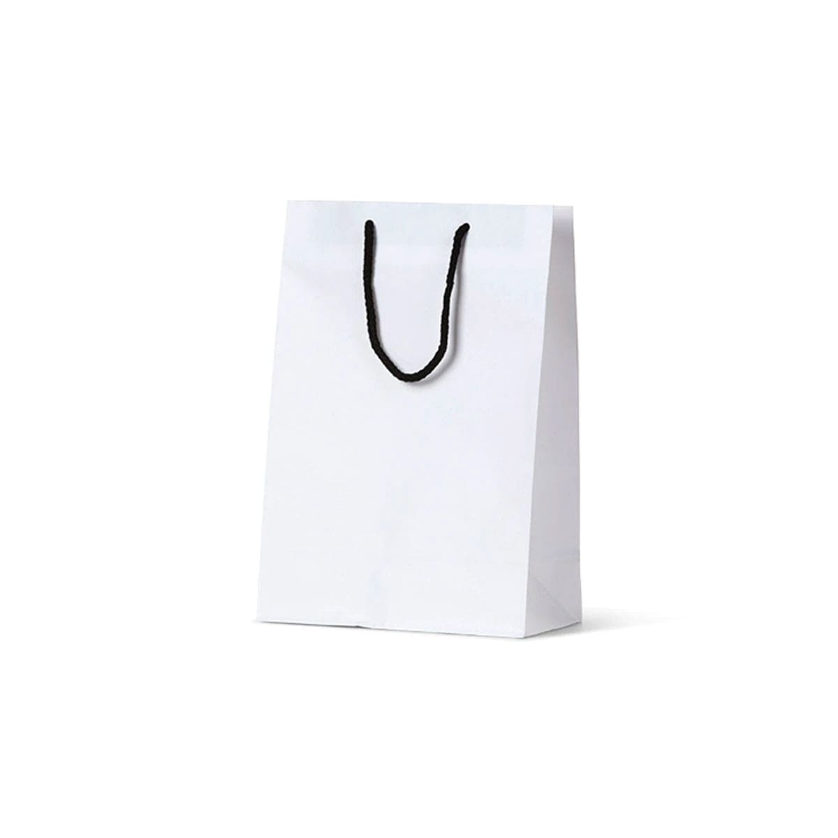 NEON - Deluxe White Kraft Paper Bag - XS Portrait with black handle