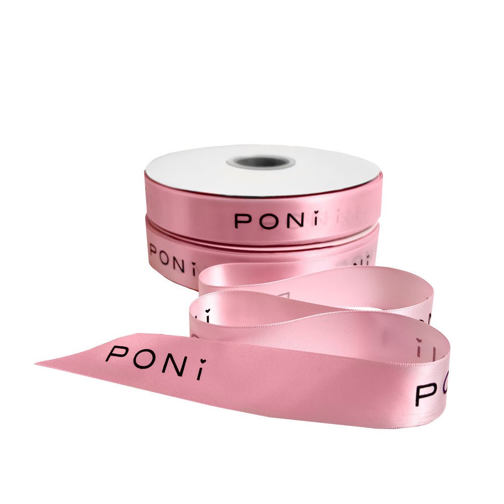 Custom Coloured Satin Ribbon Printed 1 Colour Brand/Logo - NEON eCommerce Packaging