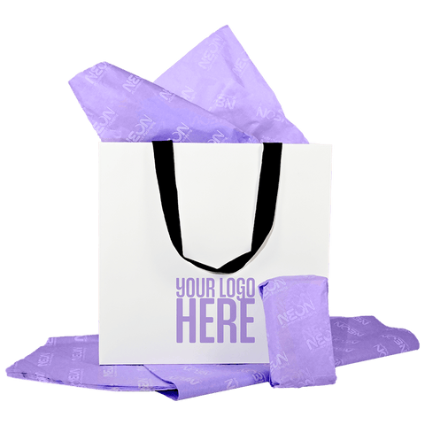 Premium White Custom Paper Bags - Medium - NEON eCommerce Packaging