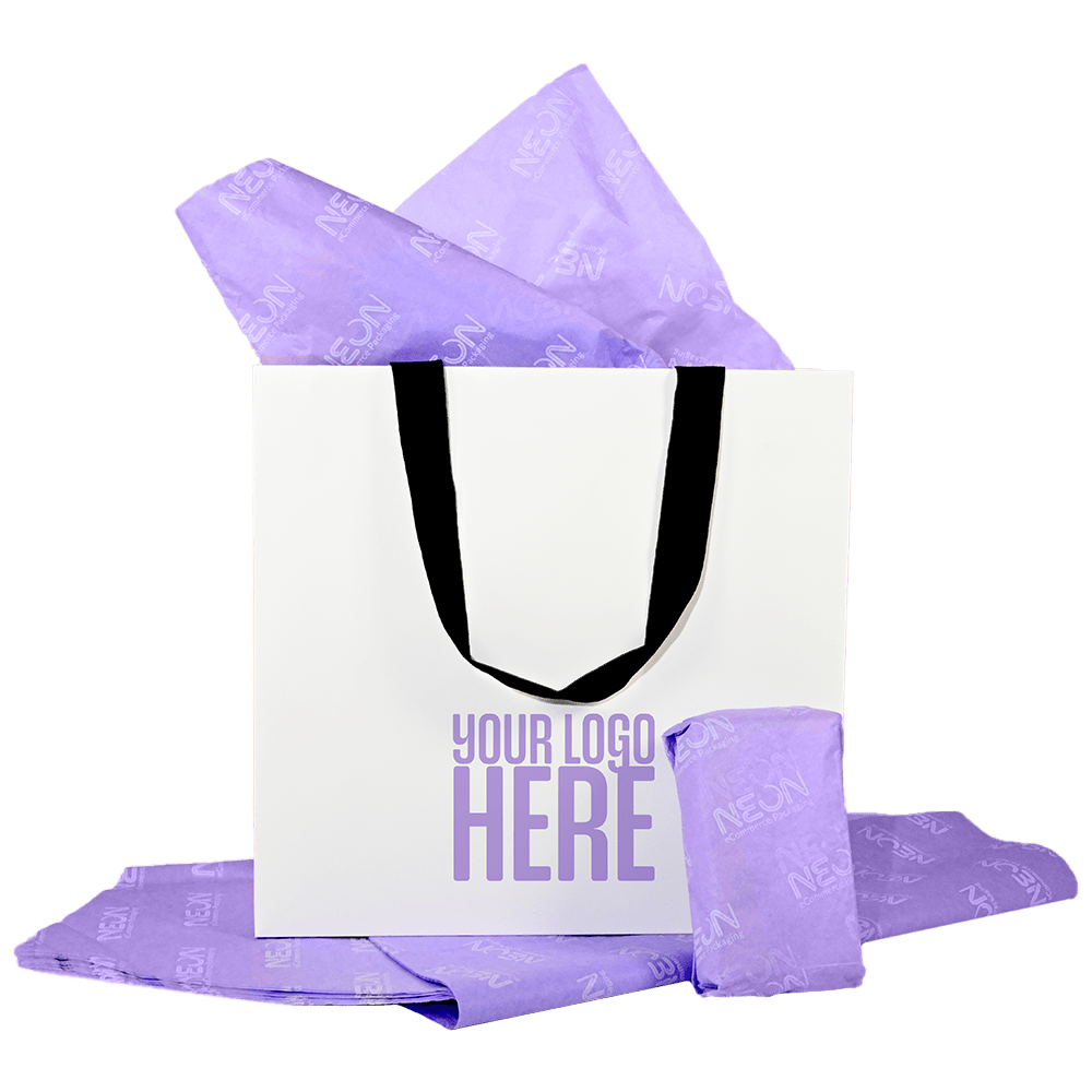 Premium White Custom Paper Bags - Small - NEON eCommerce Packaging